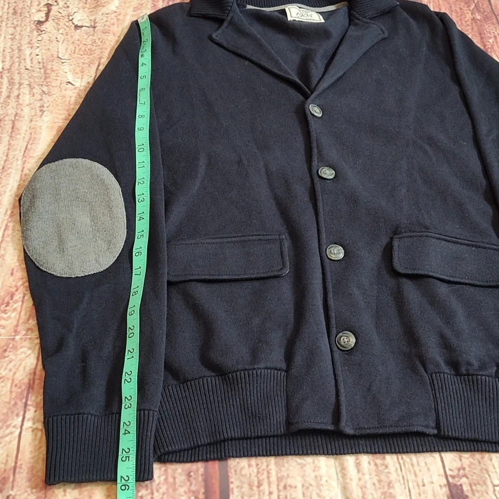 Jos. A. Bank Mens Cardigan Sweater With Arm Patches